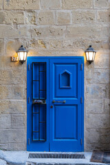 typical entrance doors of houses in Valletta, Malta