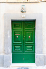 typical entrance doors of houses in Valletta, Malta