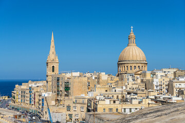 Fototapeta na wymiar The historic center of Valletta, Malta