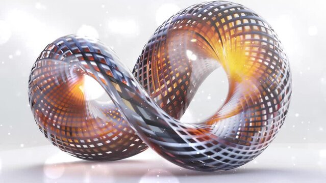 realistic render of a twisted helicoid shape prism. seamless looping overlay 4k virtual video animation background