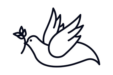 Naklejka premium Christian dove of peace symbol sticker