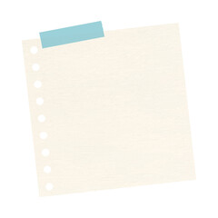 Beige hole punched notepaper journal sticker design element