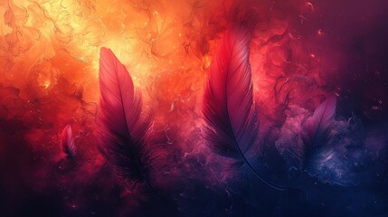 Fototapeta premium Chromatic Feathers: The Impressionistic Canvas of AI Creation