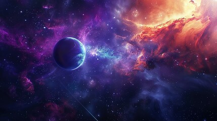 Nebula, Planet, and Twin Trails in Technicolor