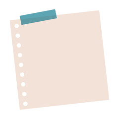 Fototapeta premium Nude pink hole punched notepaper journal sticker design element