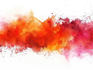 Dynamic splashes of watercolor in bold red and orange evoking energy and innovation