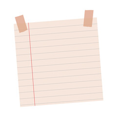 Nude pink lined notepaper journal sticker design element