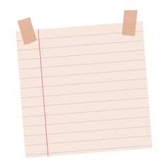 Nude pink lined notepaper journal sticker design element