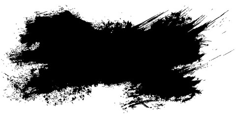 Black brush ink banner png sticker