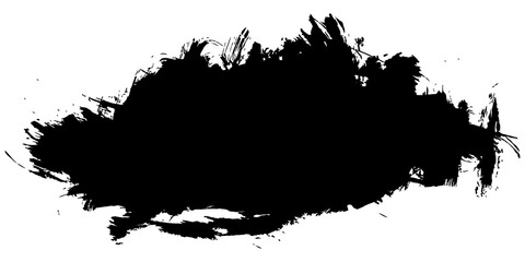 Black brush ink banner png sticker