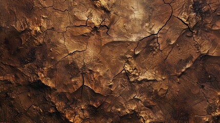 An organic texture background mimicking cracked earth with a palette of desert browns and deep shadows