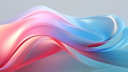 The abstract picture of the silky flexible wavy colourful and crystal clear water blue satin or fabric that waving around without breaking because of flexibility on the blank white background. AIGX01.