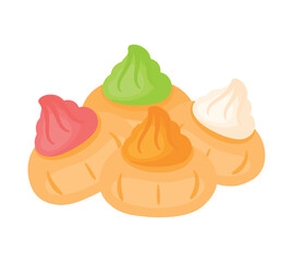 Belly Button Iced Gem Biscuit Sweet Snack Food Vector Illustration