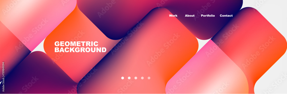 Poster a geometric background with red and purple squares on a white background . high quality