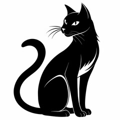 Cat vector illustration. Cat silhouette 