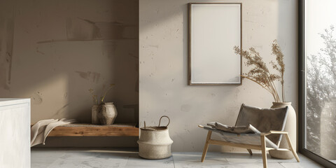 Serene interiors composition with minimalist furniture and elegance.