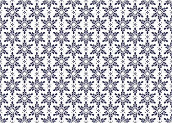 Symbol flowers form on white background, ethnic fabric seamless pattern design for cloth, carpet, batik, wallpaper, wrapping etc.