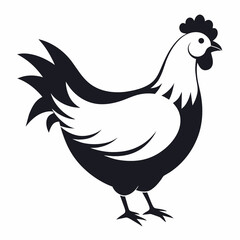 hen and rooster Heron in flight  Vector Illustration 