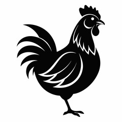 rooster isolated on white background Heron in flight  Vector Illustration 