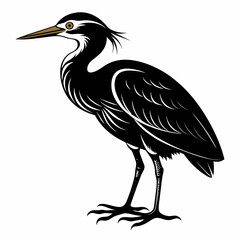 heron on a branch heron on a white background   Vector Illustration 