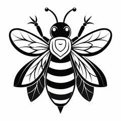 bee and flower bee and honey   Vector Illustration