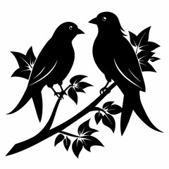 birds on a branch May day's Vector Illustration