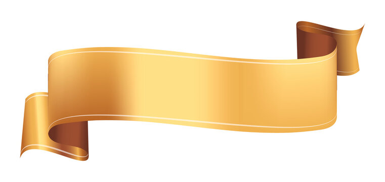 Gold Ribbon PNG, Transparent Label Banner Clipart