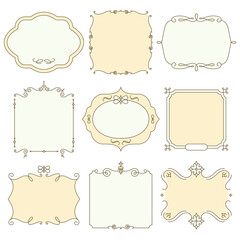Luxury badge png set vintage ornamental flourishes