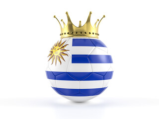Uruguay flag soccer ball with crown
