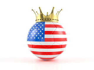 USA flag soccer ball with crown