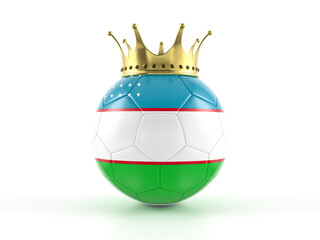 Uzbekistan flag soccer ball with crown
