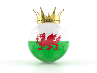 Wales flag soccer ball with crown