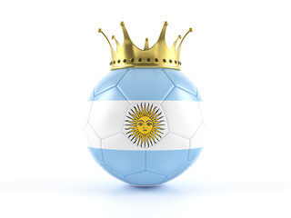 Argentina flag soccer ball with crown