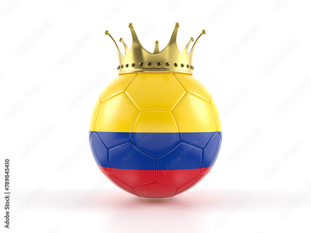 Wall mural colombia flag soccer ball with crown