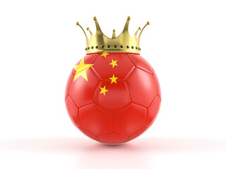 China flag soccer ball with crown