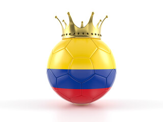 Colombia flag soccer ball with crown