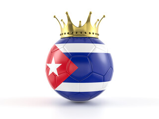Cuba flag soccer ball with crown