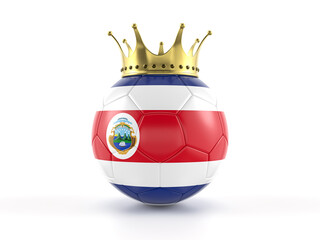 Costa Rica flag soccer ball with crown