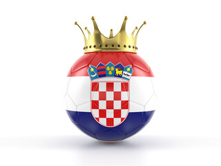 Croatia flag soccer ball with crown