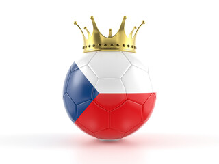 Czech Republic flag soccer ball with crown