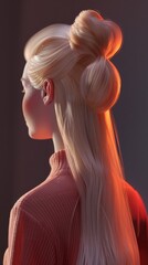 Animated sequence of a hair transformation using a specific product