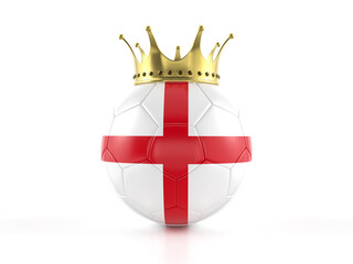 Naklejka premium England flag soccer ball with crown
