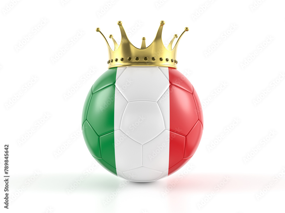 Wall mural italy flag soccer ball with crown