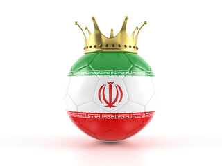 Iran flag soccer ball with crown