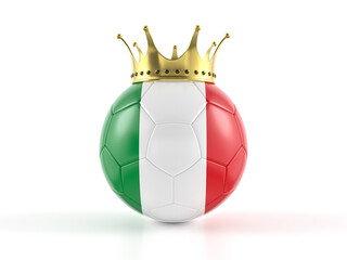 Italy flag soccer ball with crown