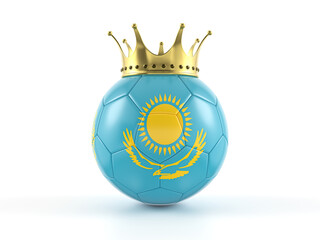 Kazakhstan flag soccer ball with crown