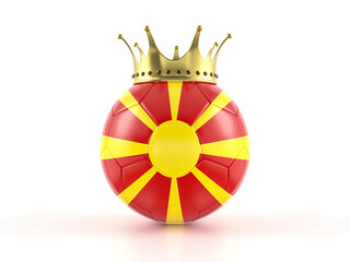 North Macedonia flag soccer ball with crown