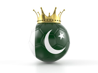 Pakistan flag soccer ball with crown