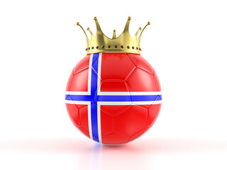 Norway flag soccer ball with crown