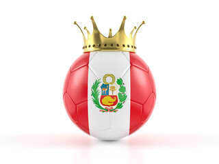 Peru flag soccer ball with crown